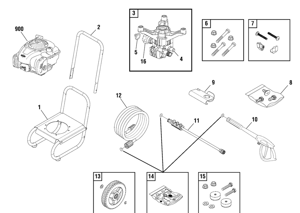Main Unit (80005759) Diagram and Parts List for 020553-01  Briggs and Stratton Pressure Washer